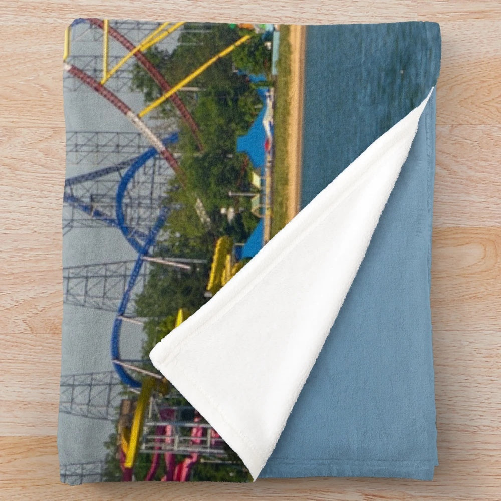 Plush blanket featuring record-breaking roller coaster rides