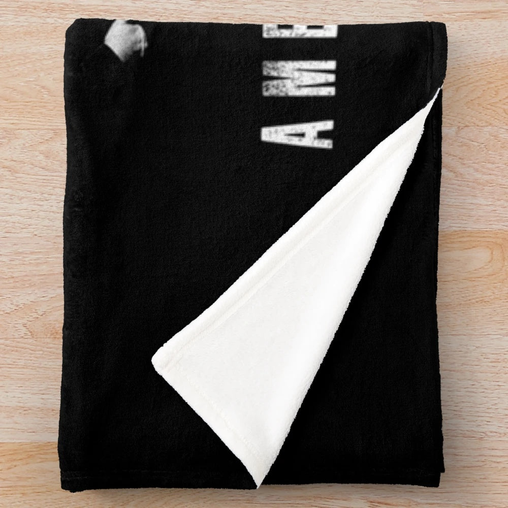 Plush blanket featuring The Highwaymen's American Outlaws band logo