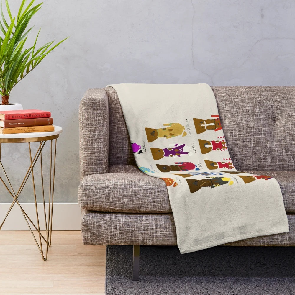 Plush blanket featuring the champion racehorses that won the prestigious Triple Crown