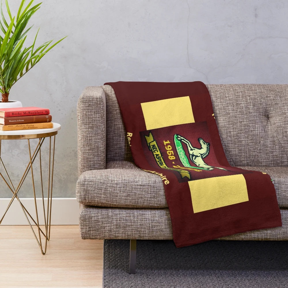 Plush blanket featuring the crest and colors of the Prince of Wales's Own Regiment of Yorkshire