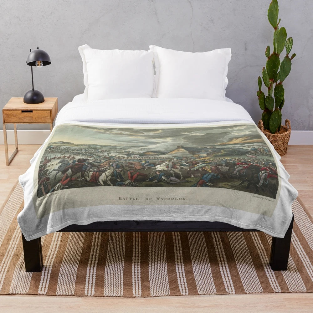 Plush blanket depicting the Battle of Waterloo