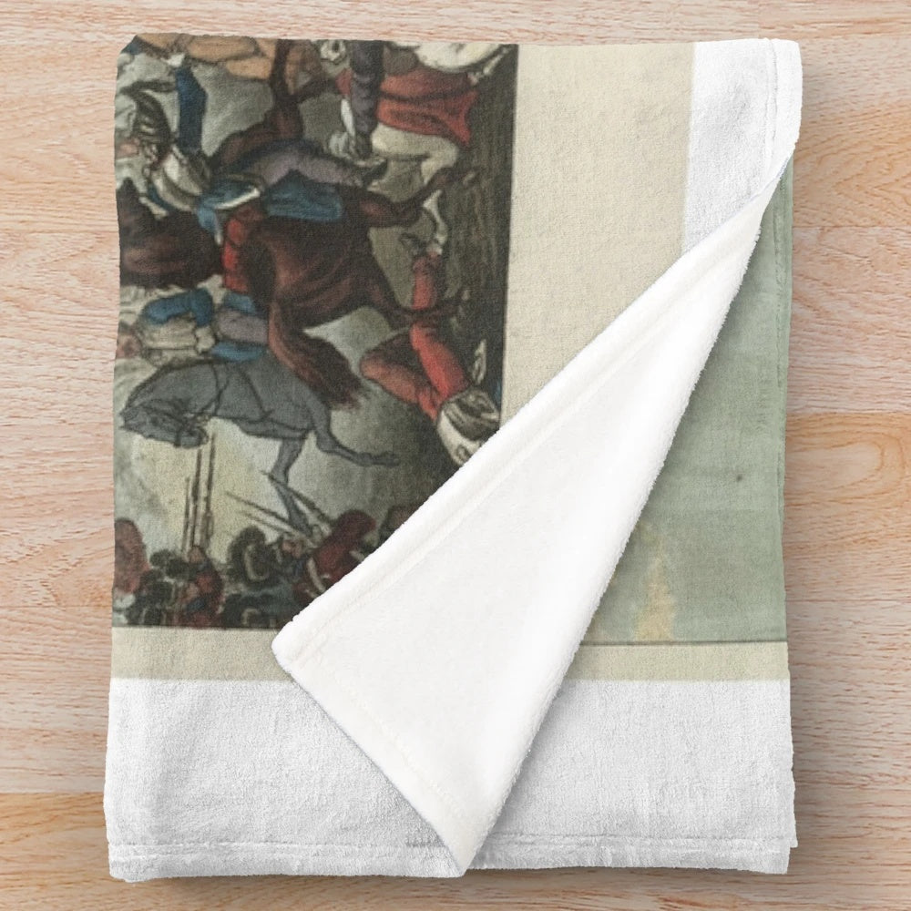 Plush blanket depicting the Battle of Waterloo