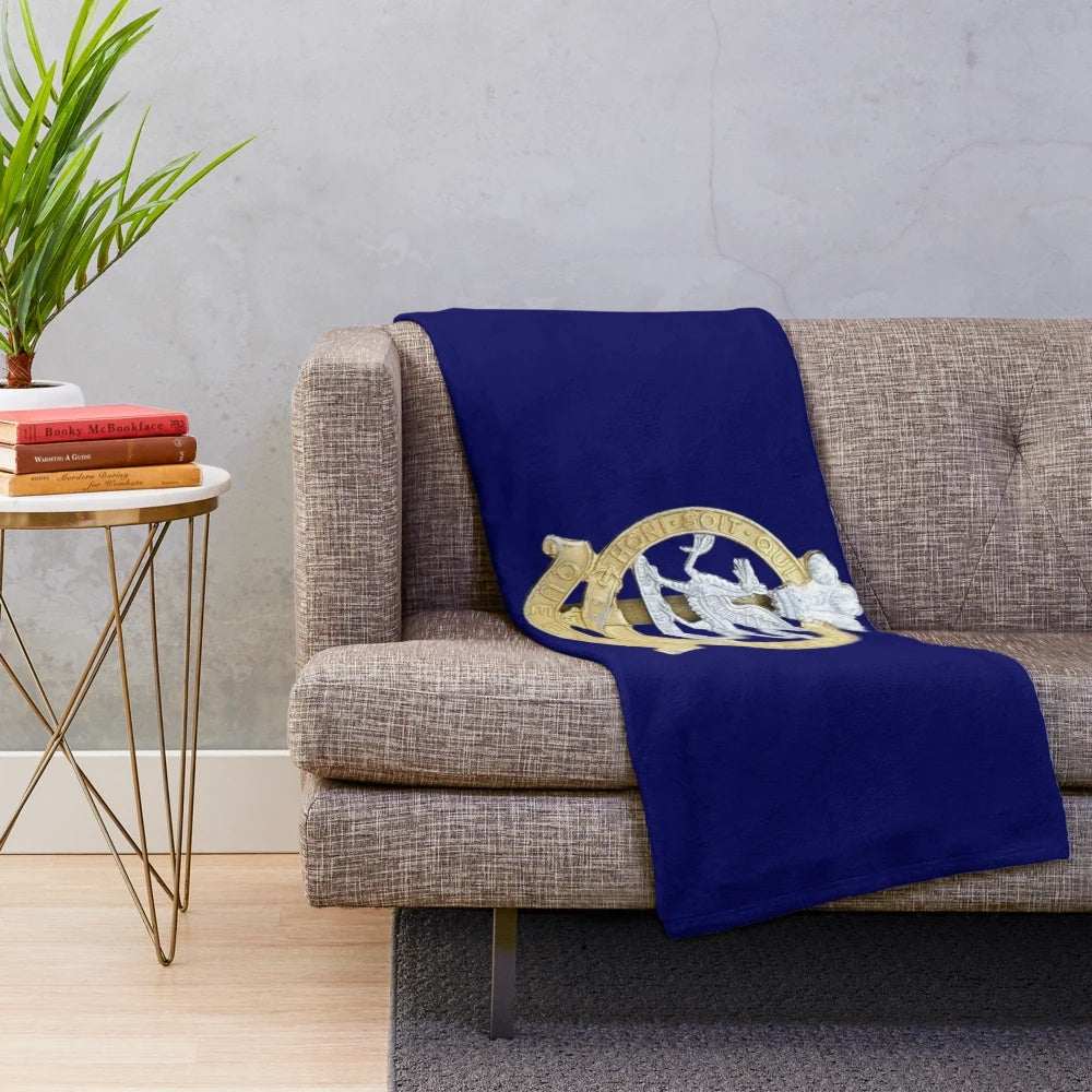 Queens Regiment Plush Blanket with Regiment Cap Badge