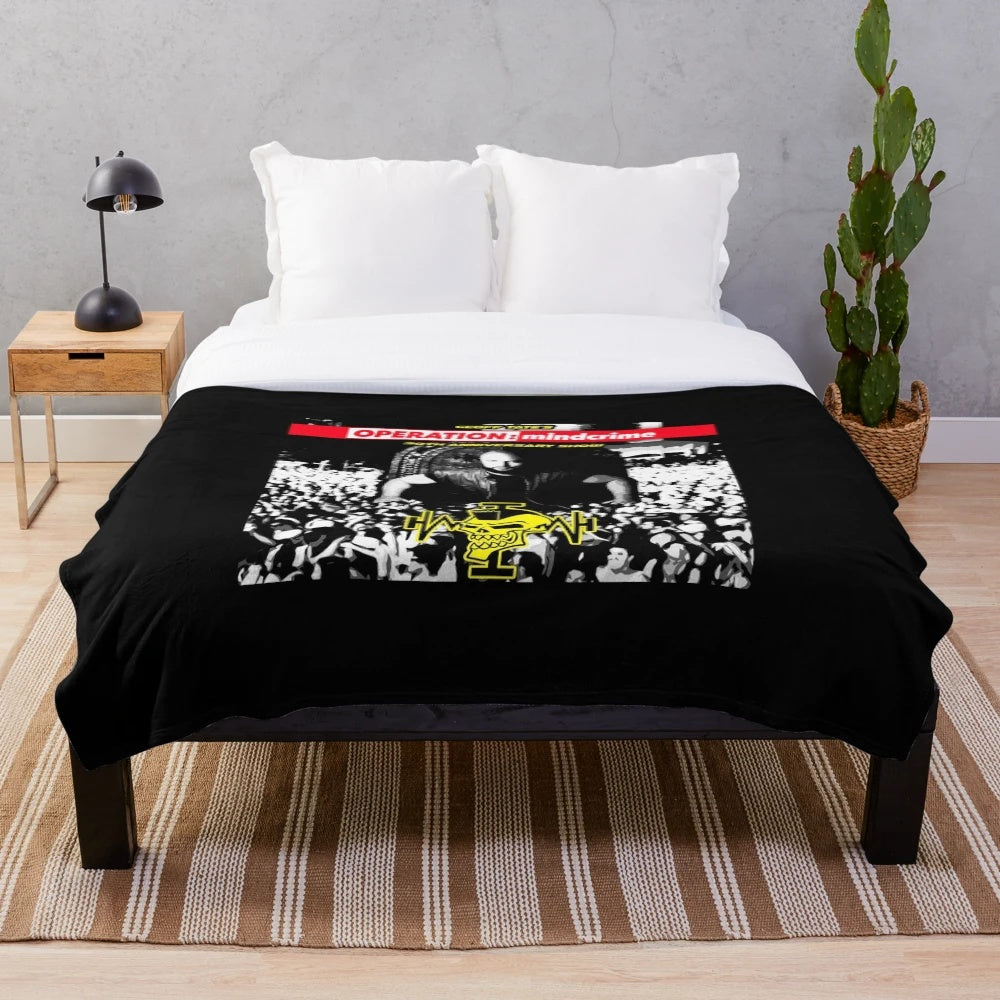 Queensryche band logo printed on a soft, cozy plush blanket