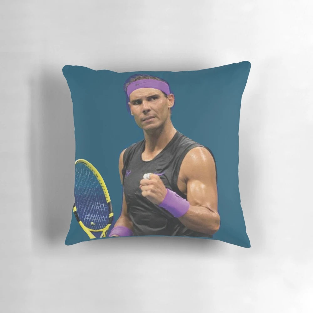 Rafael Nadal tennis player portrait on pillow