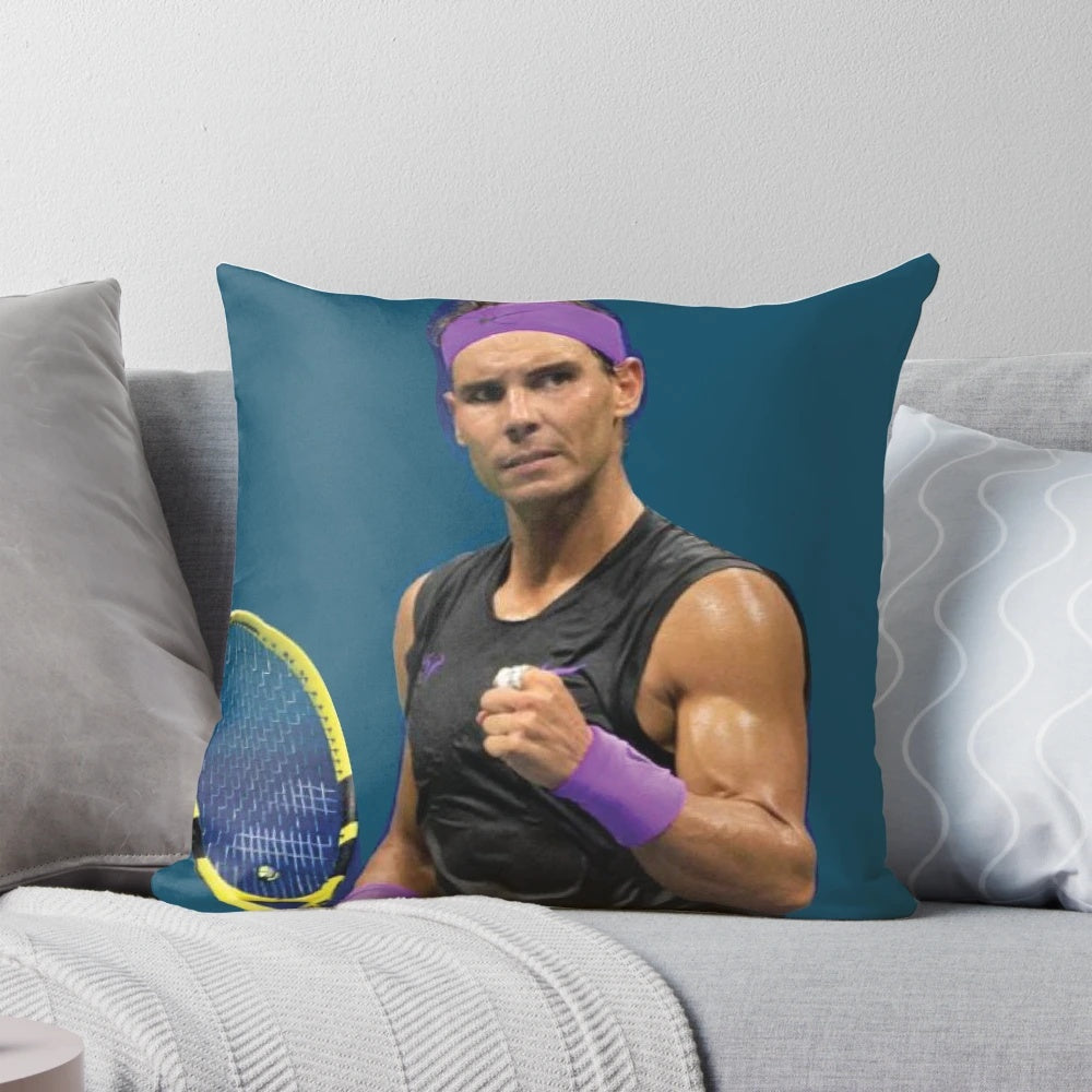 Rafael Nadal tennis player portrait on pillow