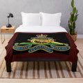Royal Artillery cap badge design on a soft, plush blanket