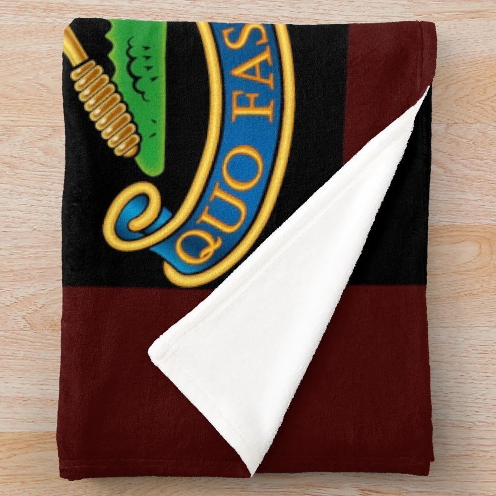Royal Artillery cap badge design on a soft, plush blanket