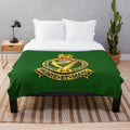 Plush blanket featuring the crest and design of the Royal Irish Hussars military regiment