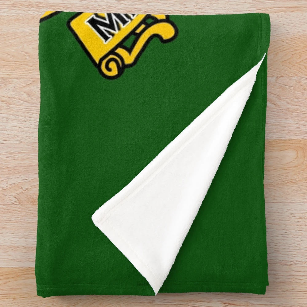 Plush blanket featuring the crest and design of the Royal Irish Hussars military regiment