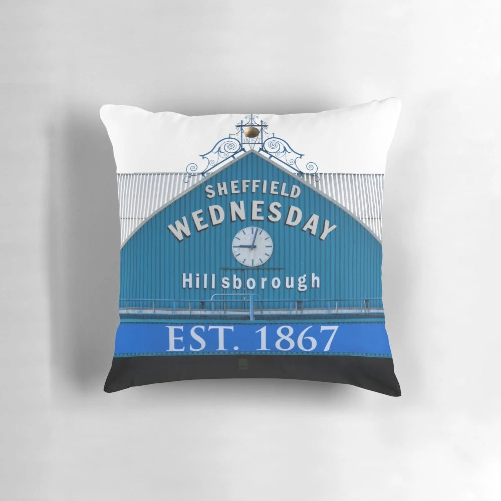 Sheffield Wednesday Football Club Pillow with Famous Hillsborough Clock