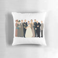 Decorative pillow featuring the cast of The Crown season 1
