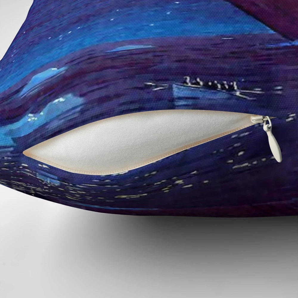 Soft and cozy pillow with a printed image of the sinking Titanic ship