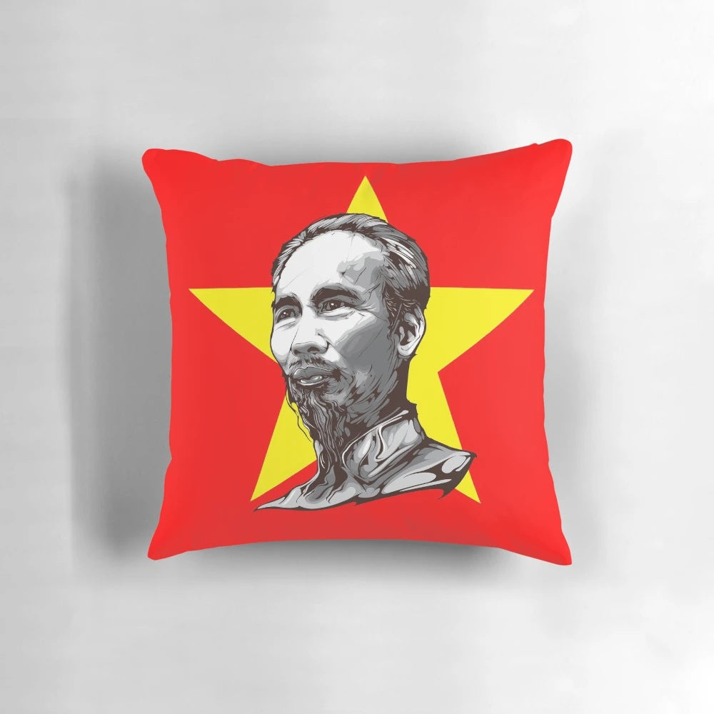 Uncle Ho Pillow featuring the portrait of Ho Chi Minh, the revered Vietnamese communist leader and national hero