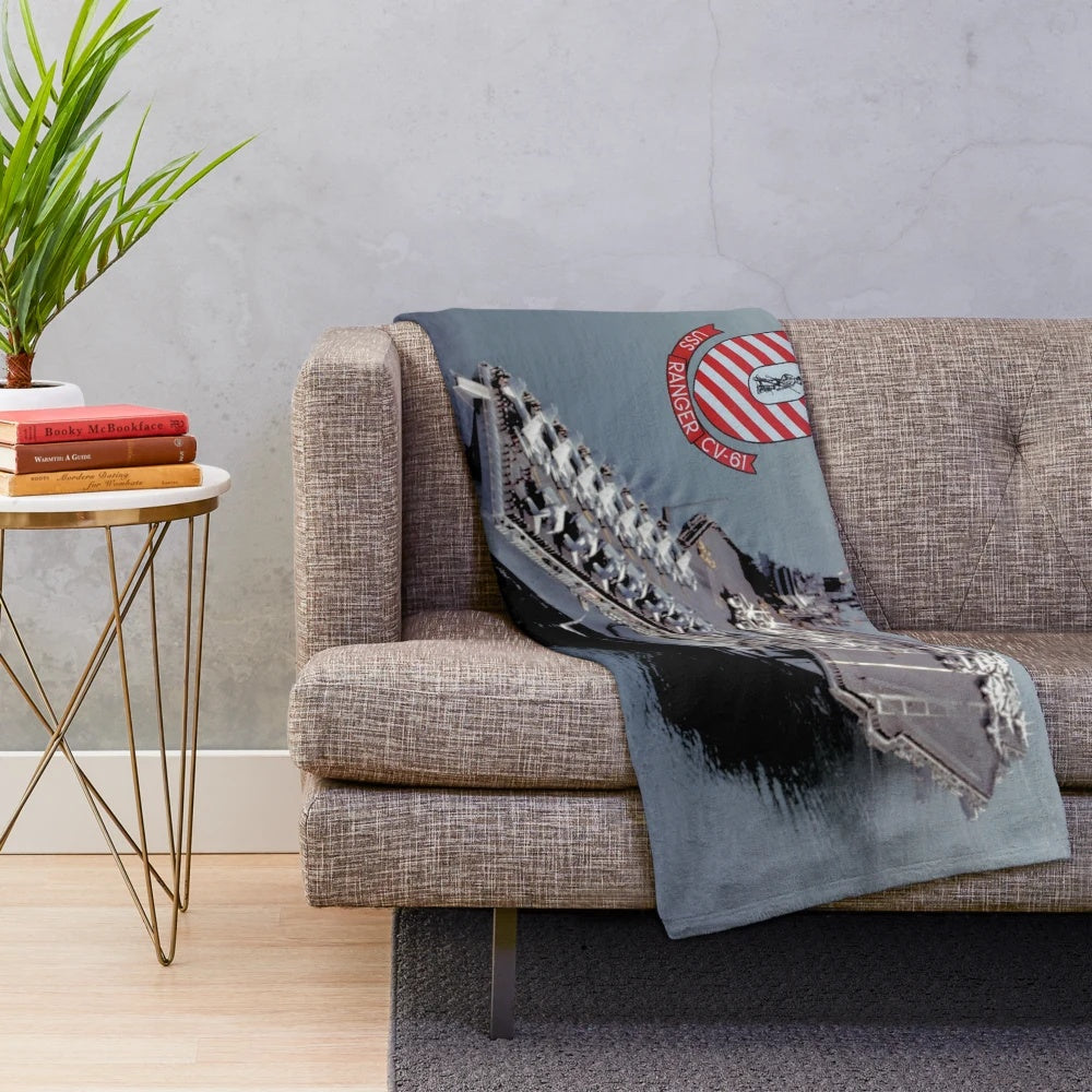 USS Ranger aircraft carrier plush blanket