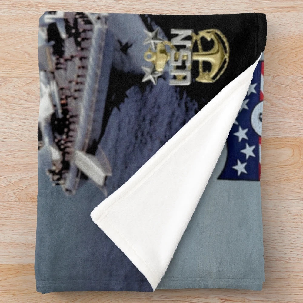 USS Ranger aircraft carrier plush blanket