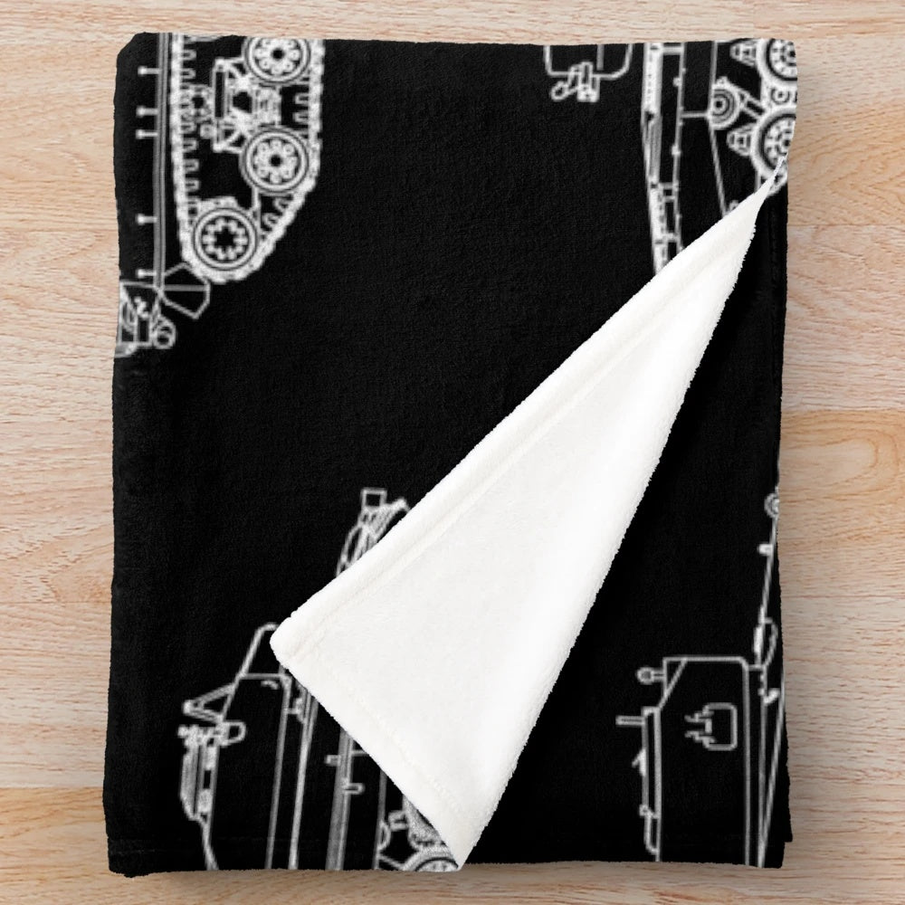 Plush blanket featuring iconic World War II tanks