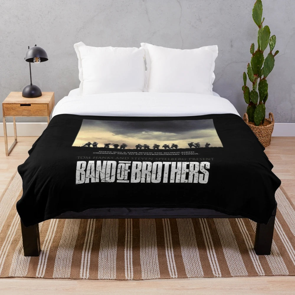 WWII Soldiers Plush Blanket Inspired by Band of Brothers