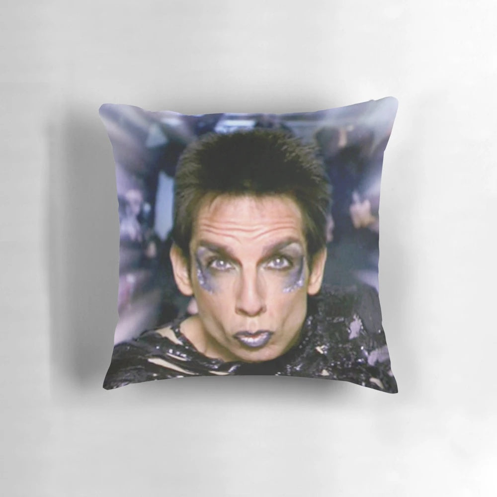 Zoolander Blue Steel Meme Pillow, featuring the iconic "Blue Steel" pose from the movie Zoolander