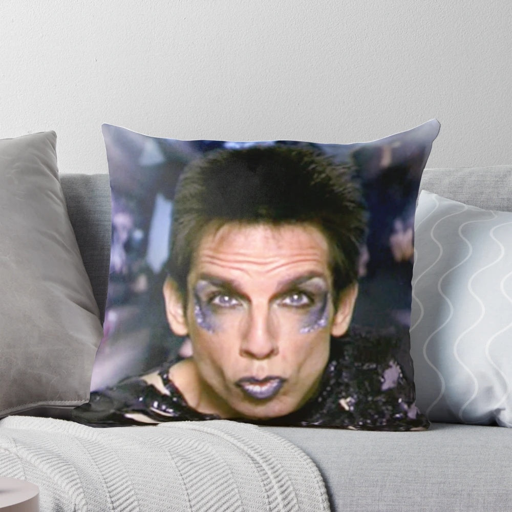 Zoolander Blue Steel Meme Pillow, featuring the iconic "Blue Steel" pose from the movie Zoolander