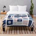 Community TV series-inspired grey and blue plush blanket