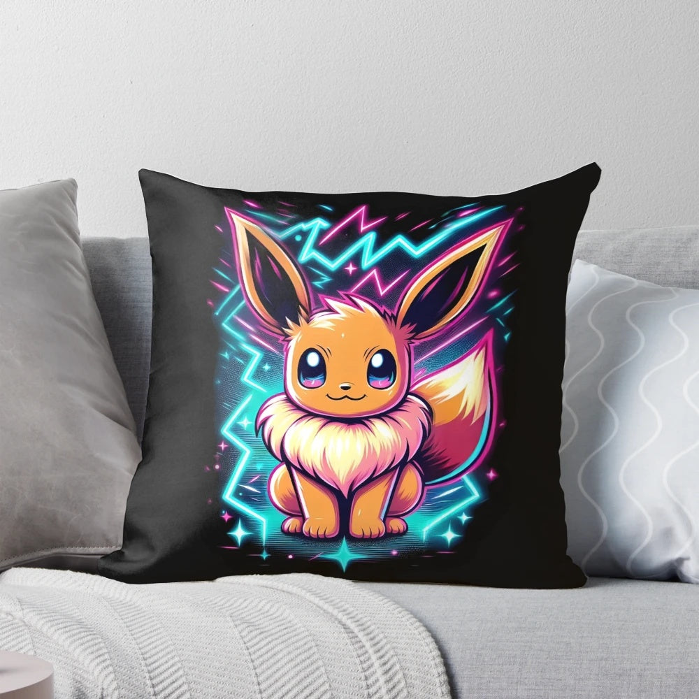 A small, soft, and comfortable plush pillow featuring various Pokemon characters, perfect for napping and snuggling.