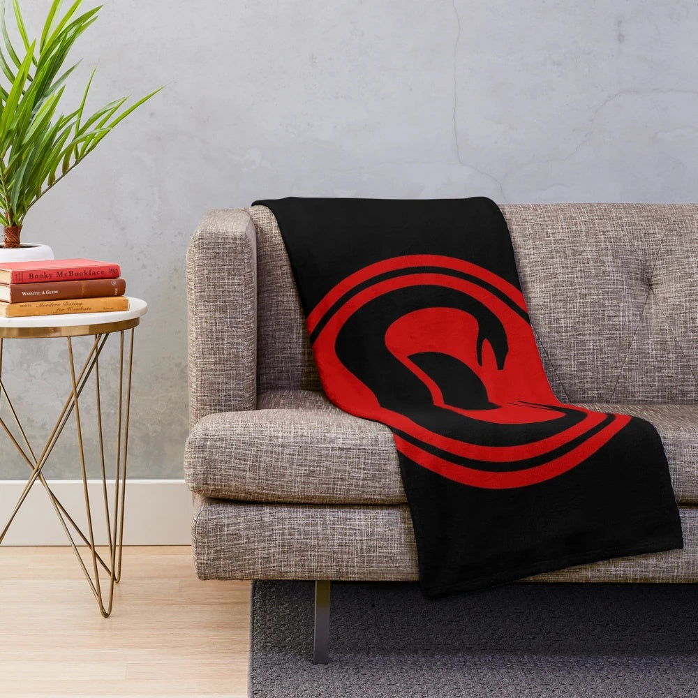Conan the Barbarian inspired plush blanket featuring the snake cult logo