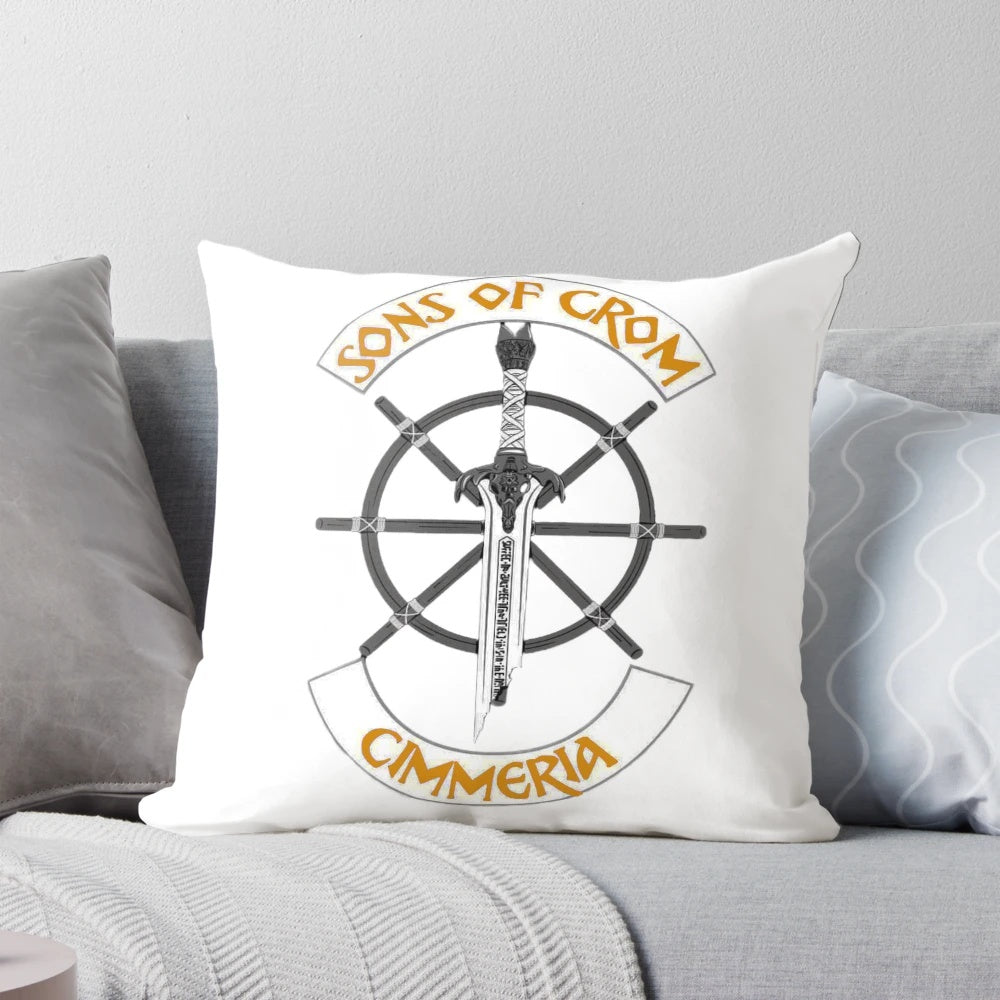 Conan the Barbarian Sons of Crom Biker Patch Design Decorative Pillow