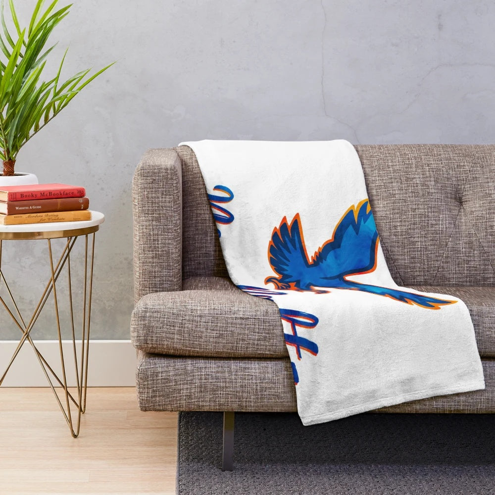 SUNY New Paltz plush blanket with conceptual colors design