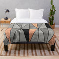 Concrete and copper triangle pattern plush blanket