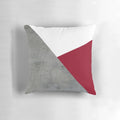Concrete grey and burgundy red geometric background pillow