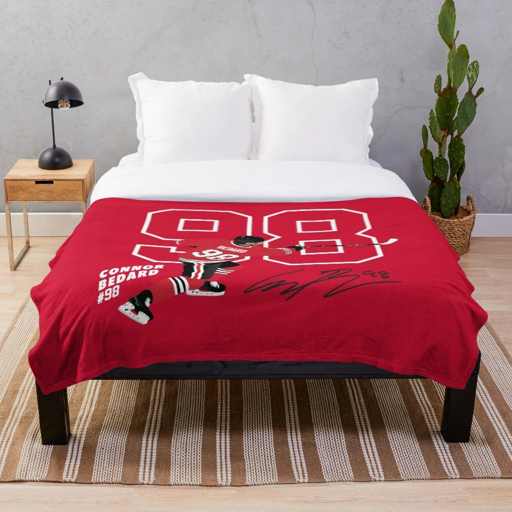 Connor Bedard Blackhawks #98 Plush Blanket