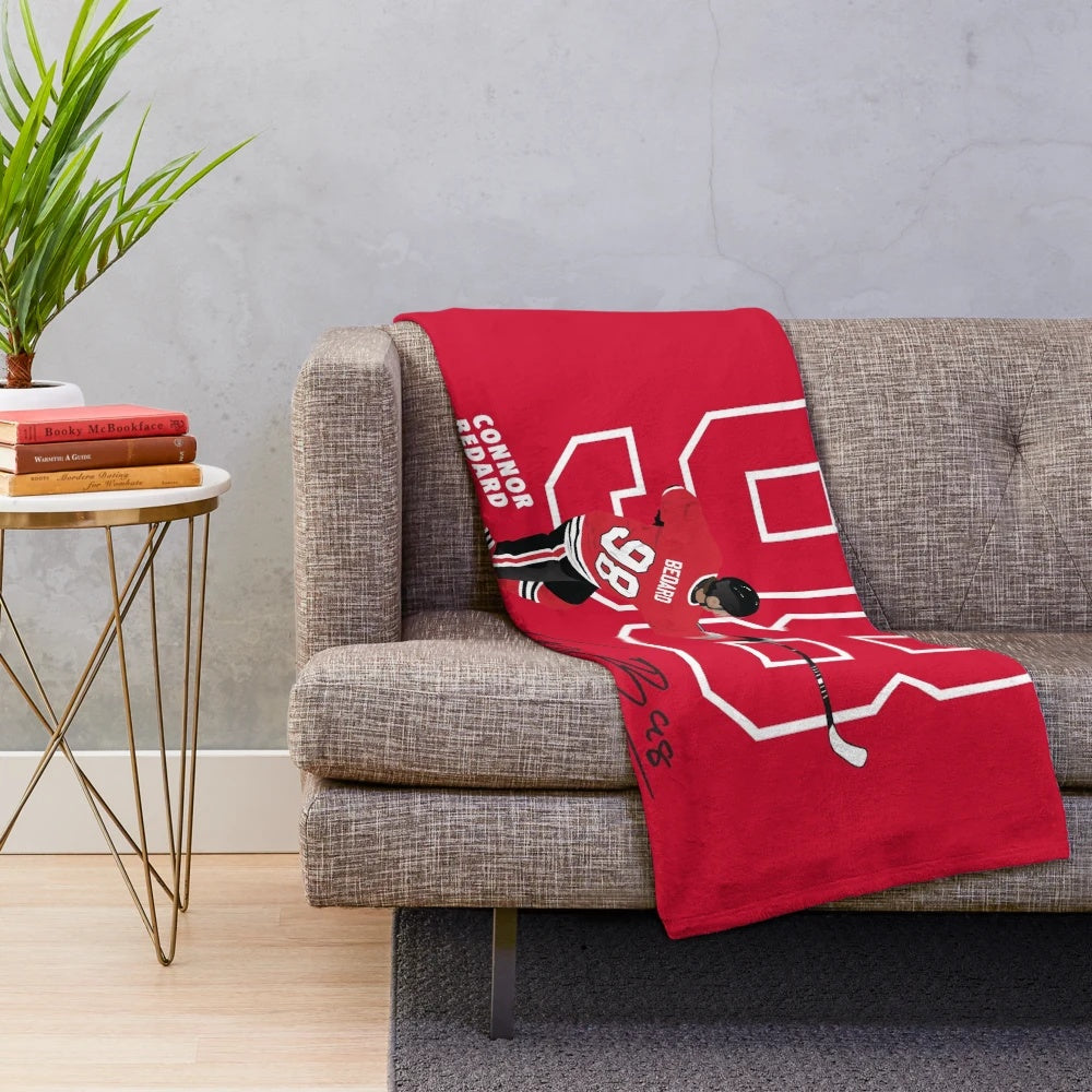 Connor Bedard Blackhawks #98 Plush Blanket