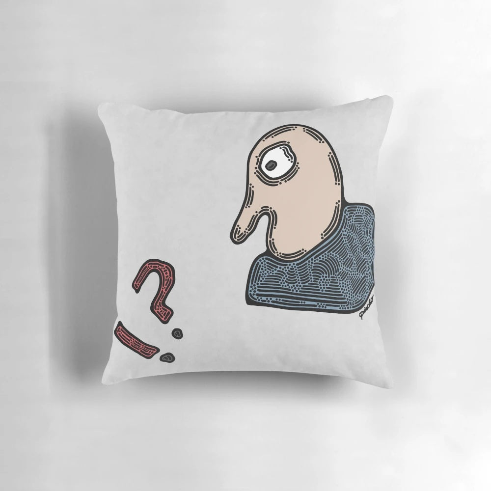 A pillow with "Panic!? Attack!?" text, representing the journey of overcoming anxiety and challenges to grow mentally stronger.