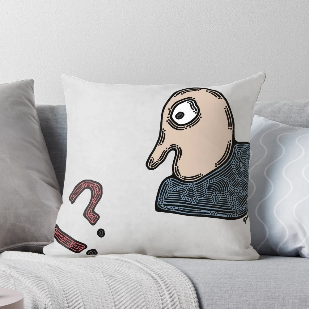 A pillow with "Panic!? Attack!?" text, representing the journey of overcoming anxiety and challenges to grow mentally stronger.