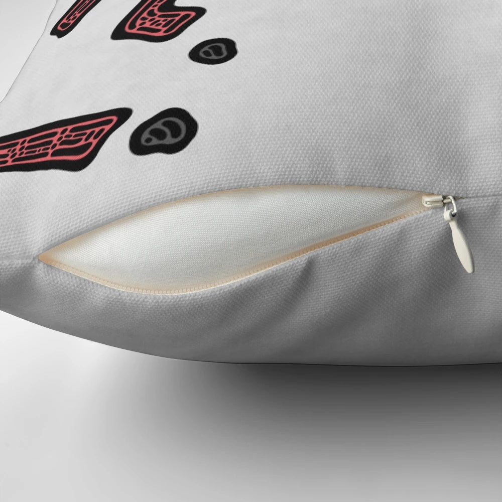 A pillow with "Panic!? Attack!?" text, representing the journey of overcoming anxiety and challenges to grow mentally stronger.