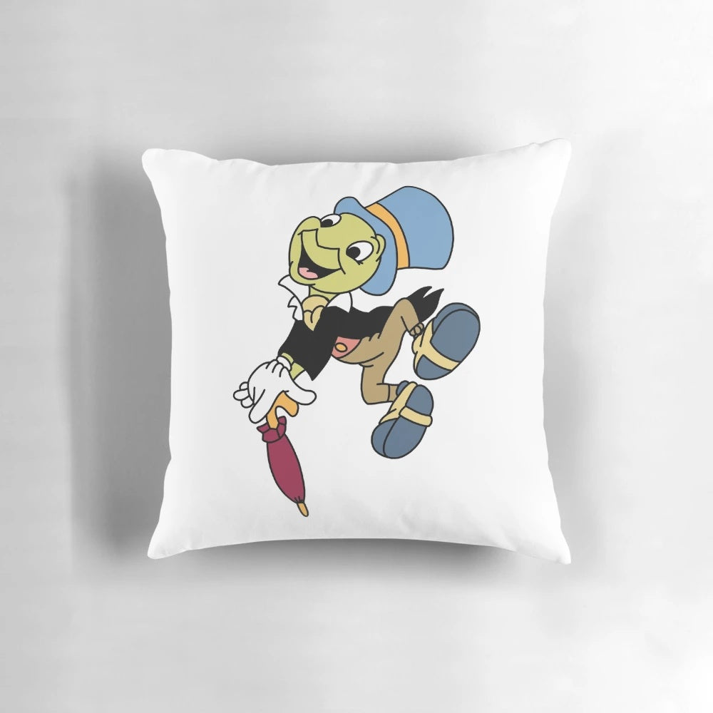 Conscience Pillow featuring Jiminy Cricket, a whimsical and inspiring home accessory