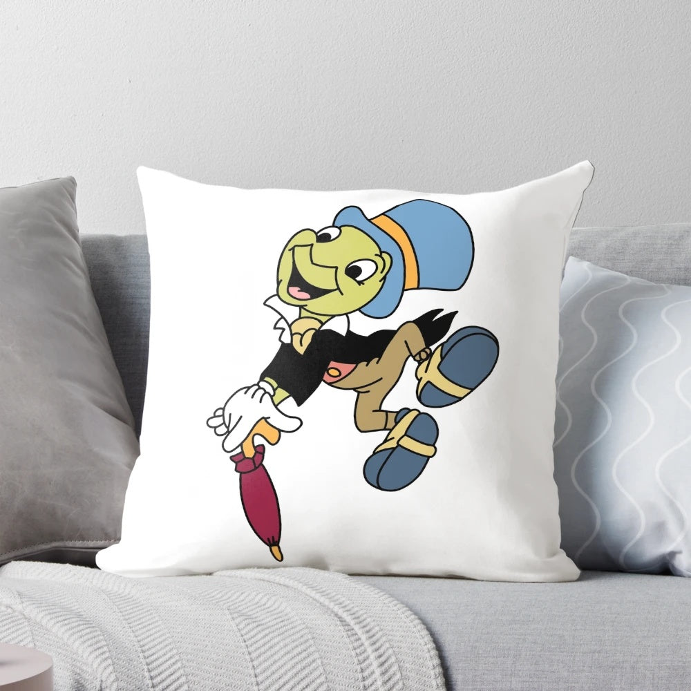 Conscience Pillow featuring Jiminy Cricket, a whimsical and inspiring home accessory