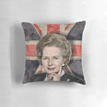 Margaret Thatcher scribble art pillow, featuring the iconic former British Prime Minister