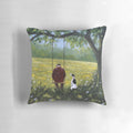 A serene contemplation pillow featuring a beautiful greyhound or whippet design