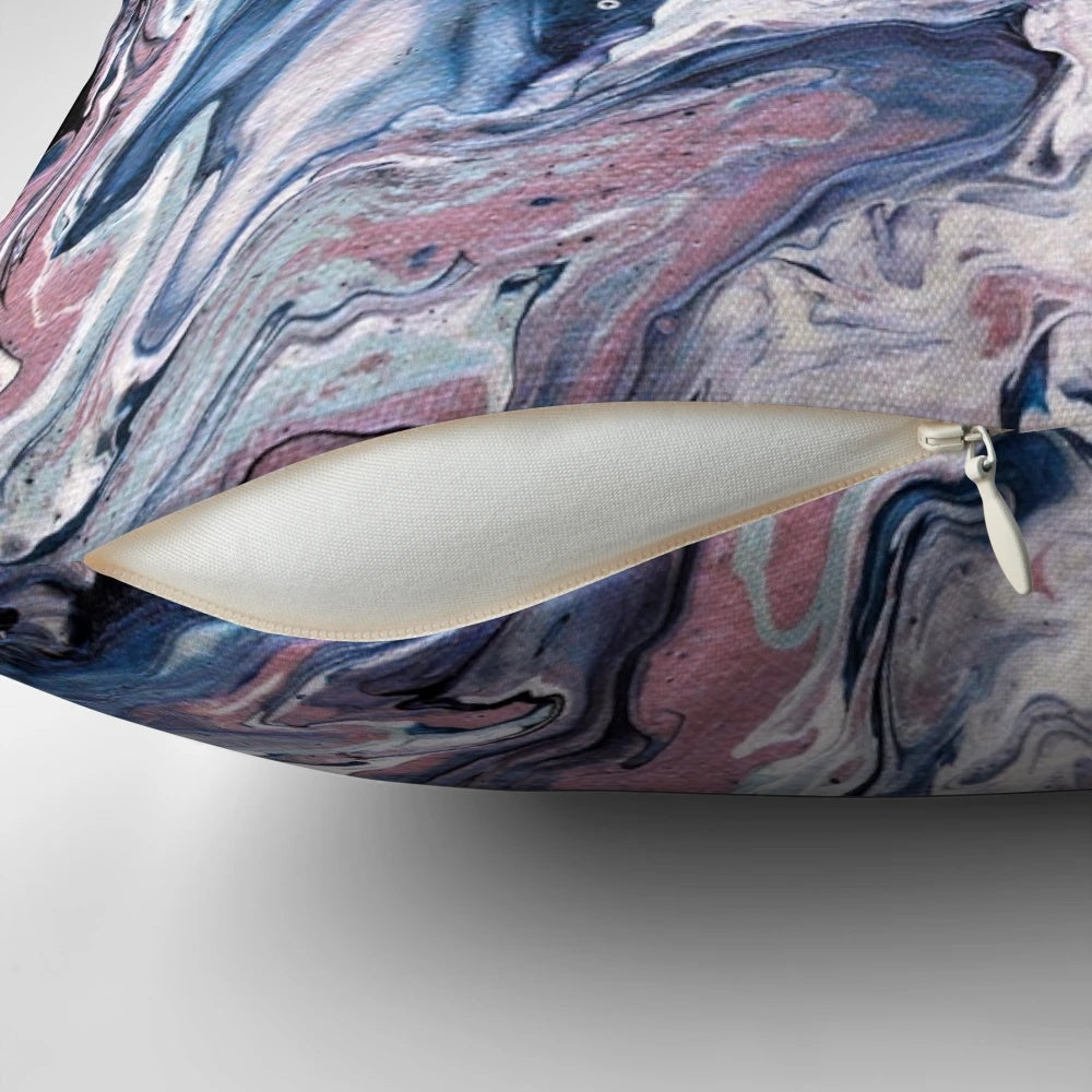 Abstract fluid art pastel sediment pillow with contemporary design for home wall decor