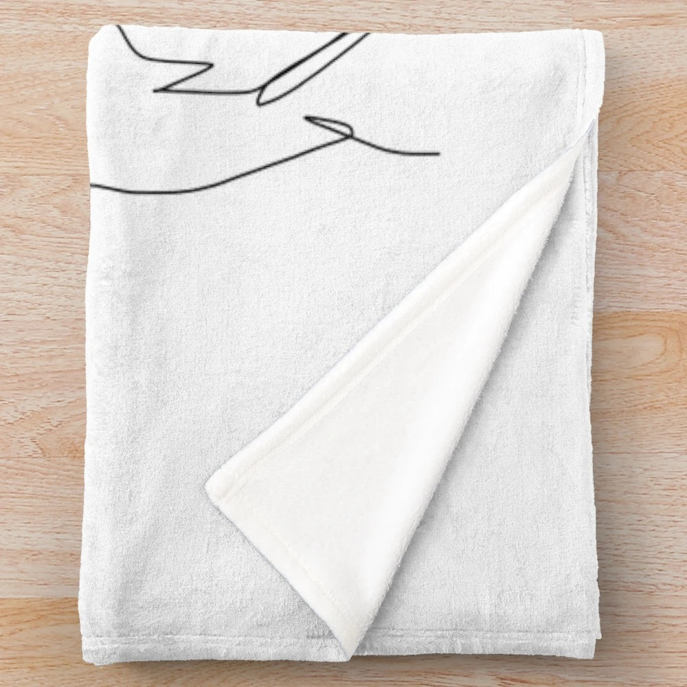 Frank Ocean inspired minimalist line art plush blanket