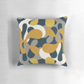 A stylish modern abstract patterned navy blue and gray throw pillow