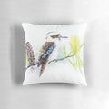 A watercolor painting of a contented kookaburra perched on a banksia cone, an iconic Australian bird.