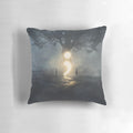 Semicolon - Continue Pillow featuring a couple under a tree with inspirational typography