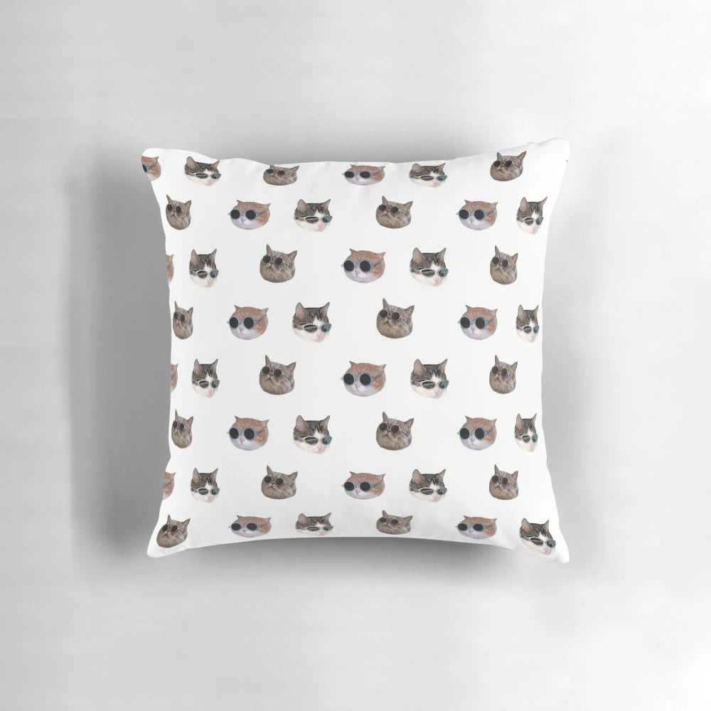 Image of a cool kitties cat sticker pack pillow with cute feline designs