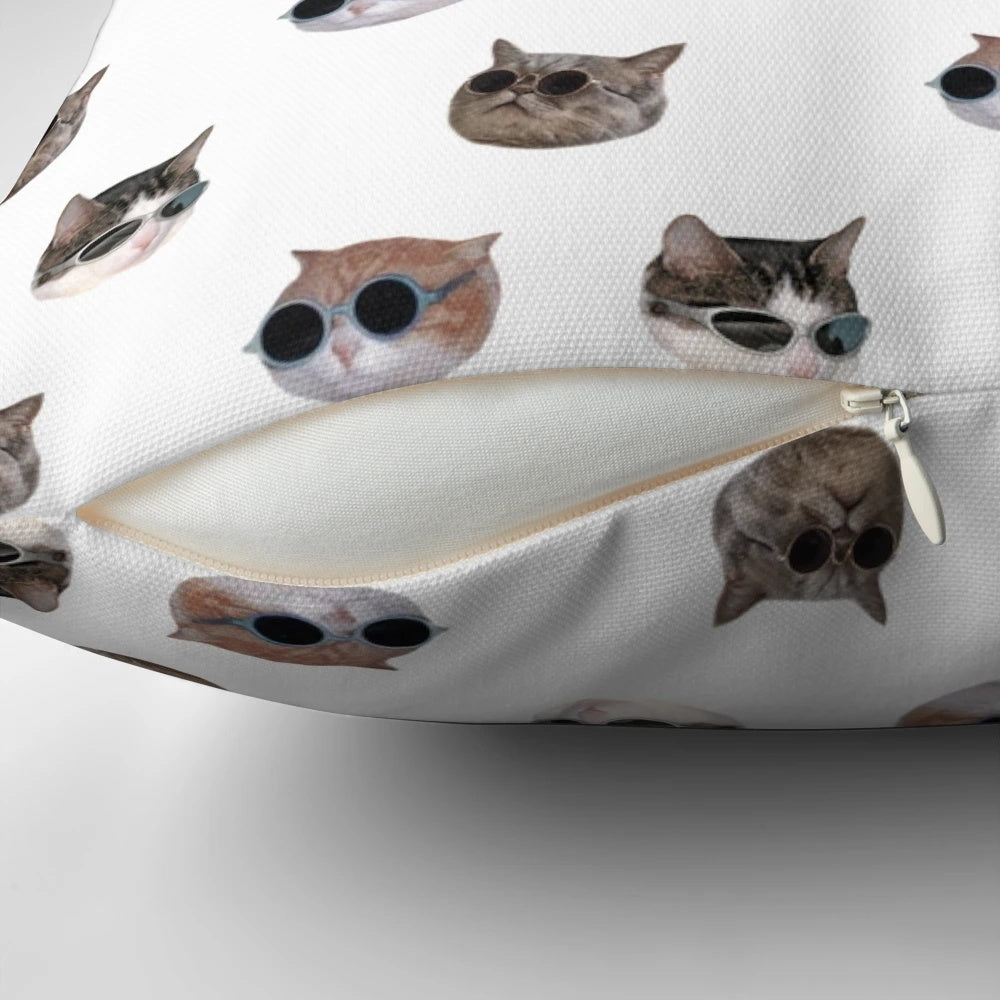 Image of a cool kitties cat sticker pack pillow with cute feline designs