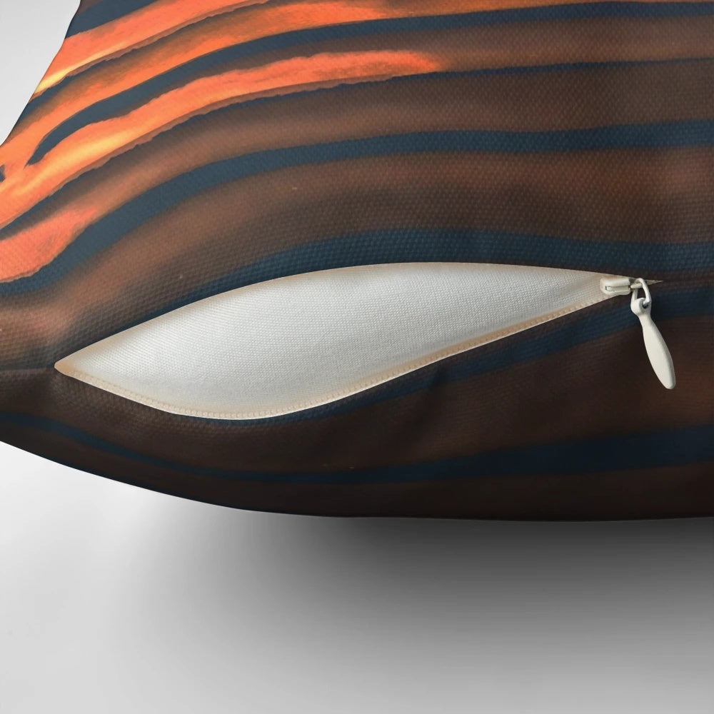 Copper Dreams Night Pillow with Bold Black Stripes