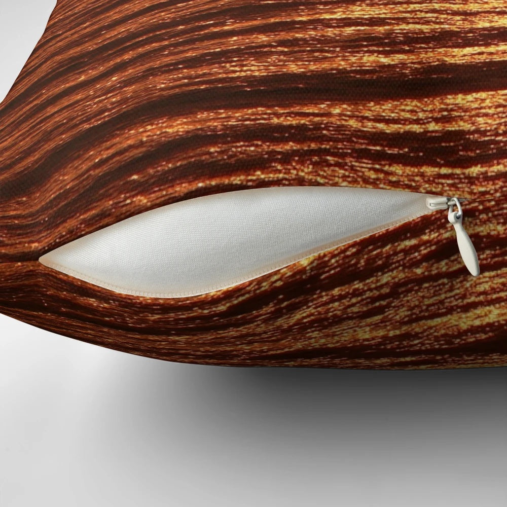 A copper-toned pillow with a serene seascape design, perfect for adding a touch of nature-inspired style to your home.