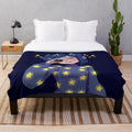 Coraline-inspired plush blanket with shining stars design